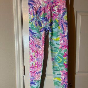 NEW Women's Floral Print Leggings - Multicolor Tropical Design - Medium
